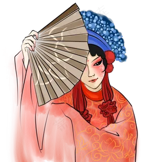 水彩戏剧花旦人物