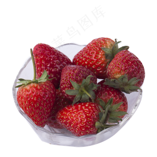 一碗新鲜的草莓免抠图