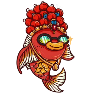 国潮风戴墨镜酷锦鲤 国潮风戴墨镜酷锦鲤