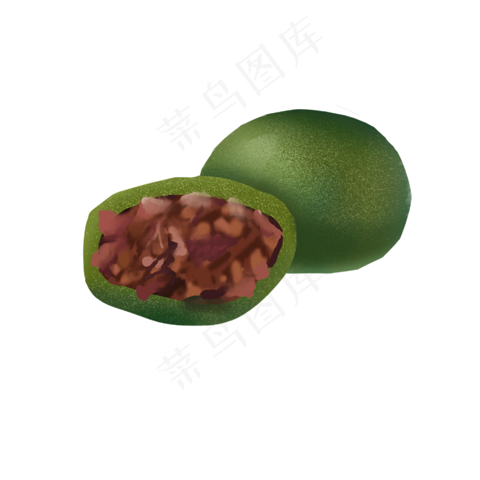 清明节食物一个半青团(3000X3000(DPI:300))psd模版下载