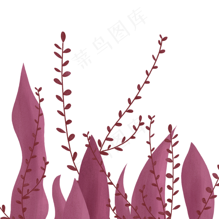 春天红色叶子植物装饰