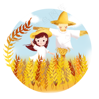 芒种麦田里的女孩