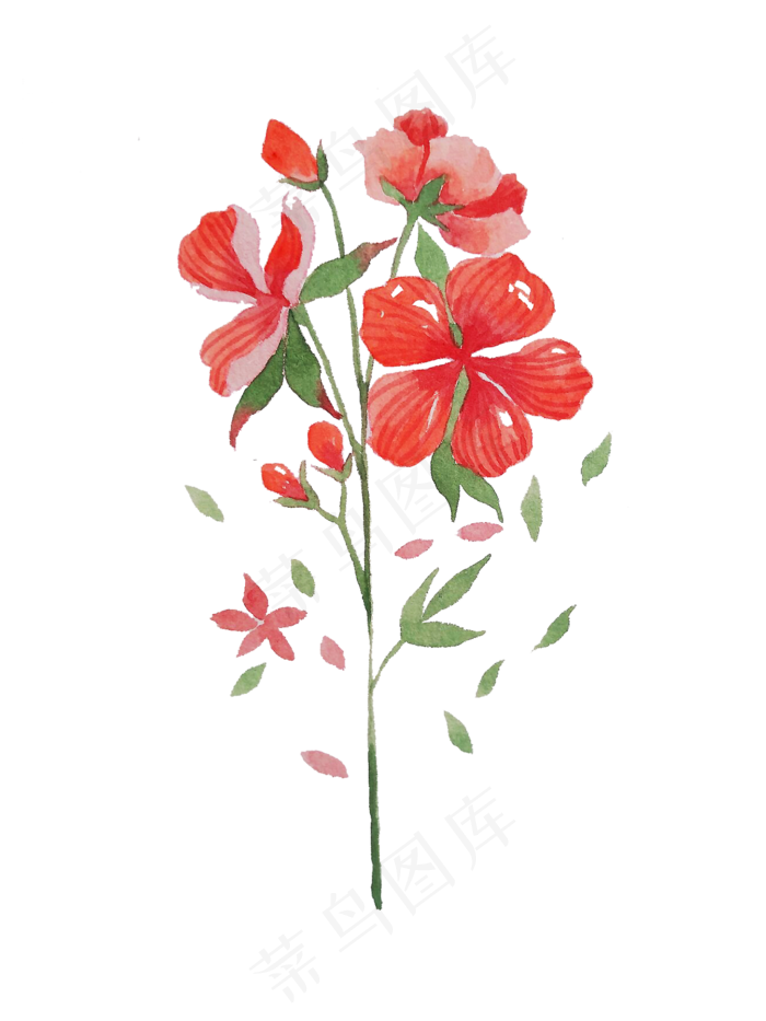 卡通水彩小清新花草(1440X1920(DPI:72))psd模版下载