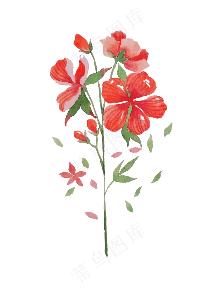 卡通水彩小清新花草(1440X1920(DPI:72))psd模版下载
