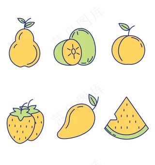 水果蔬菜图标组合