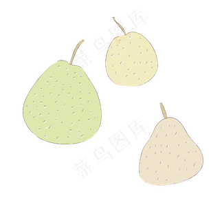 手绘可爱清新水果梨