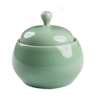 绿色釉面调料罐,免抠元素