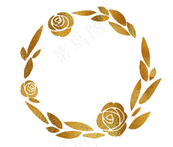 七夕烫金玫瑰花环