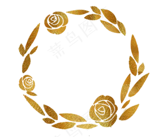 七夕烫金玫瑰花环