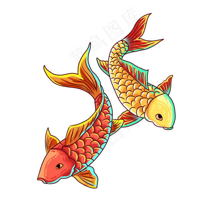 国潮锦鲤双鲤汇聚