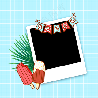 ins风度假相片纸边框