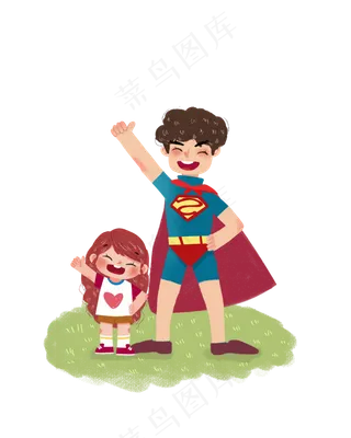 父亲节爸爸是超人png素材