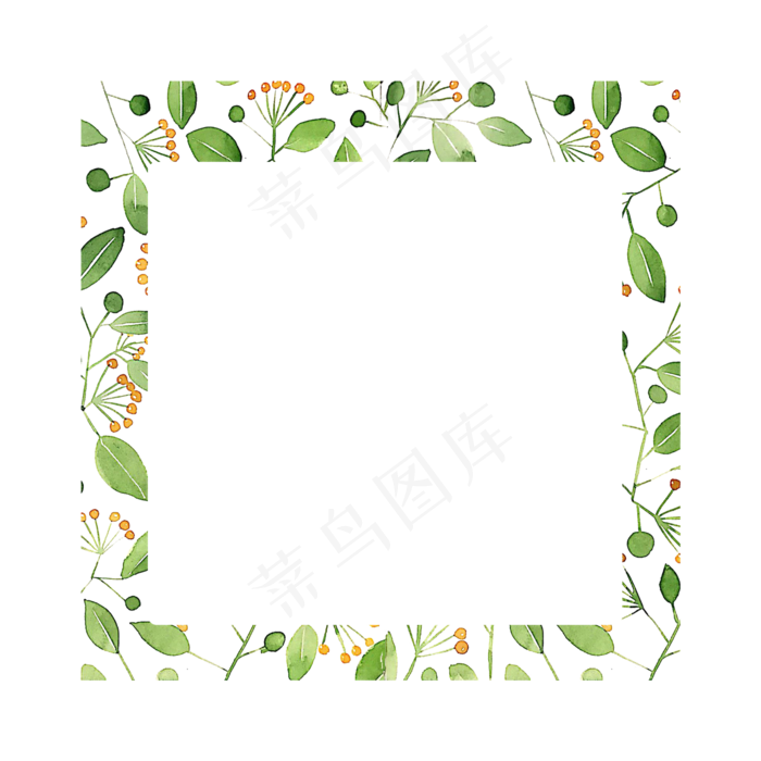 唯美水彩方形边框