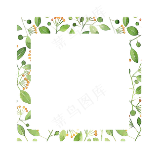 唯美水彩方形边框