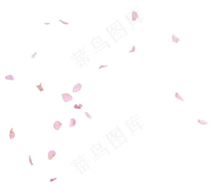 粉色简约一地花瓣素材,免抠元素