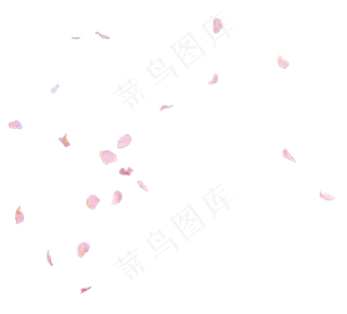 粉色简约一地花瓣素材,免抠元素