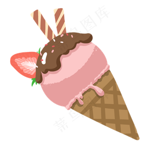 夏季粉色冰激凌PNG