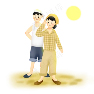 辛勤劳动流汗的农民