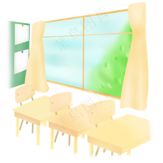 空教室窗户外,免抠元素