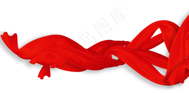 红色中国风国庆丝带