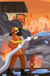 消防消防员救火火灾灾害社会公益