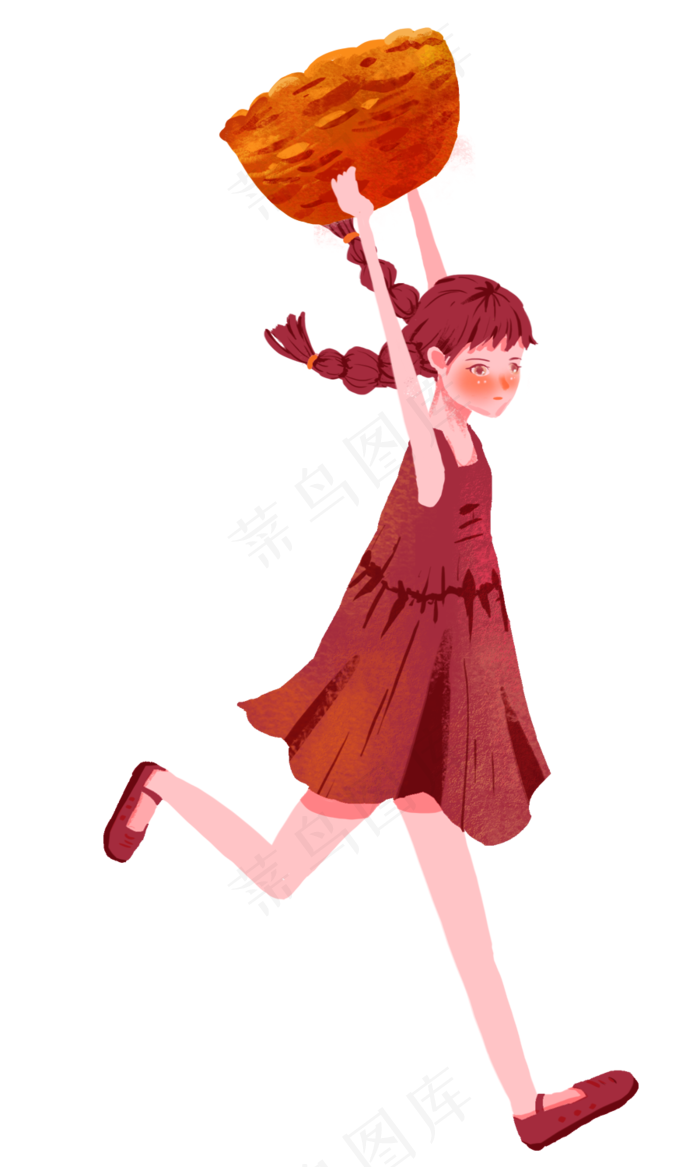 收稻谷的女孩(900X1500(DPI:300))psd模版下载