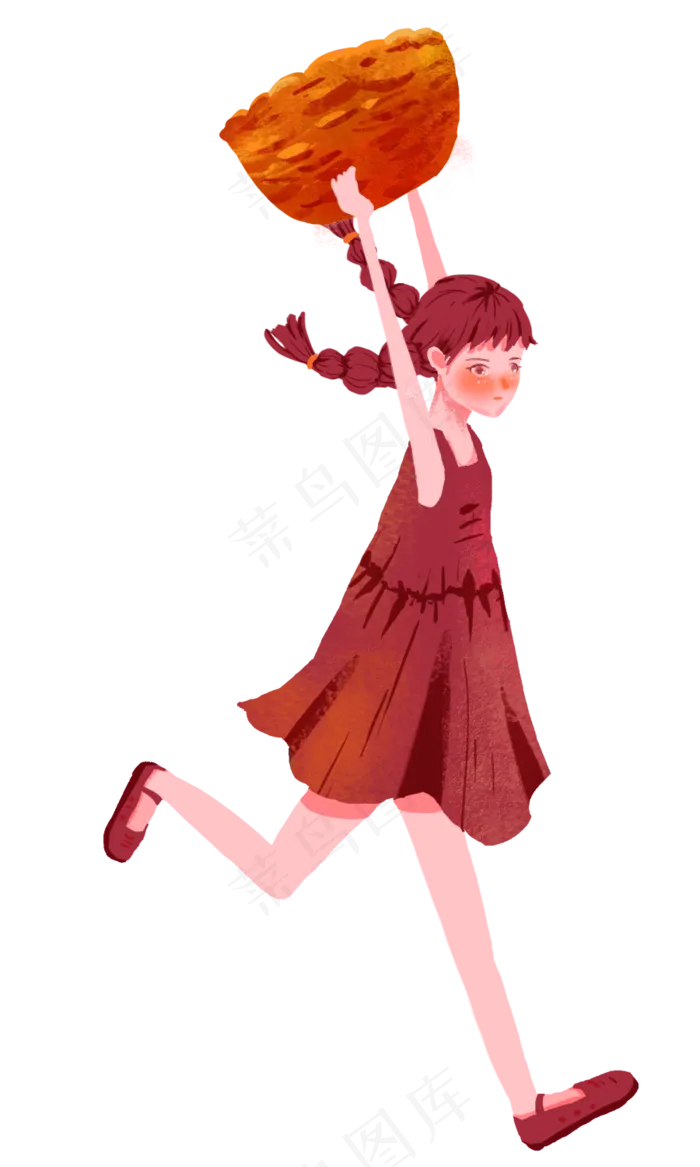 收稻谷的女孩(900X1500(DPI:300))psd模版下载