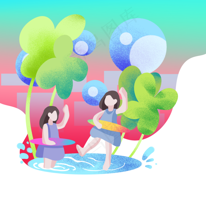 儿童节漂亮女孩(2000X2000(DPI:300))psd模版下载