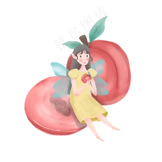吃水蜜桃的小精灵