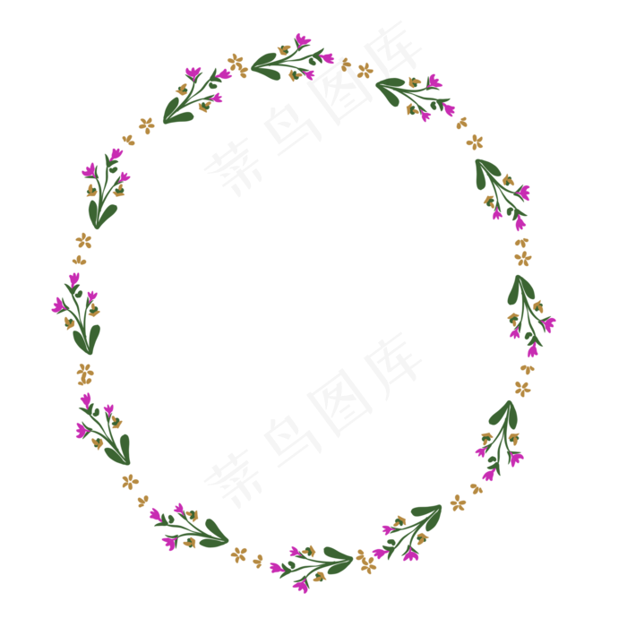 春天紫色碎花边框(2000X2000(DPI:300))psd模版下载