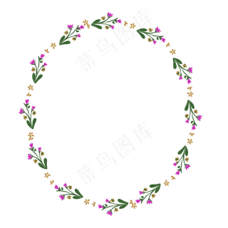 春天紫色碎花边框