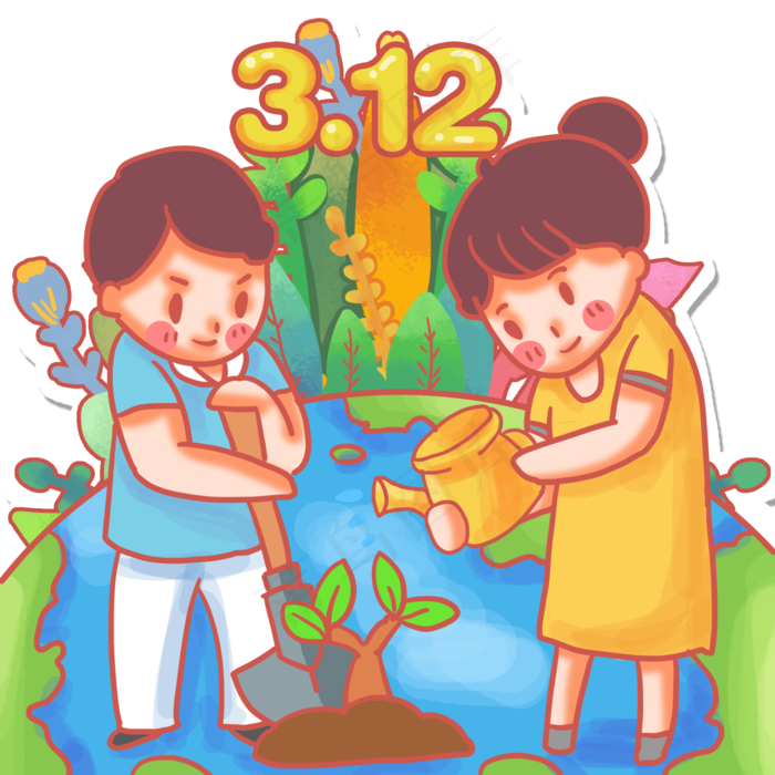 春天绿色植物3月12日植树节(2000X2000(DPI:300))psd模版下载