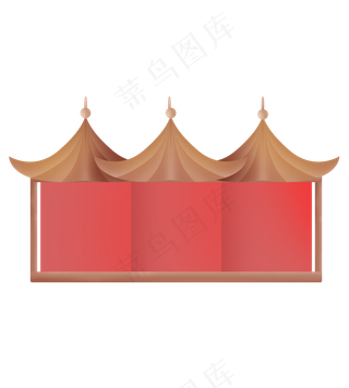 中国风建筑优惠券边框