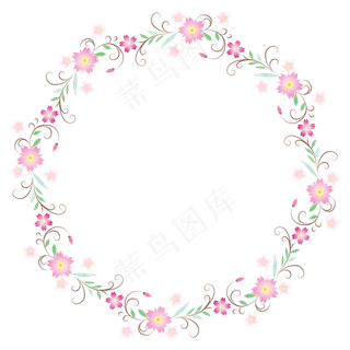 樱花边框樱花花环,免抠元素