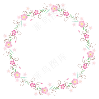 樱花边框樱花花环,免抠元素