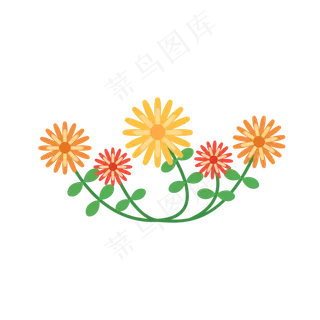 夏季夏天暑假花朵免扣素材