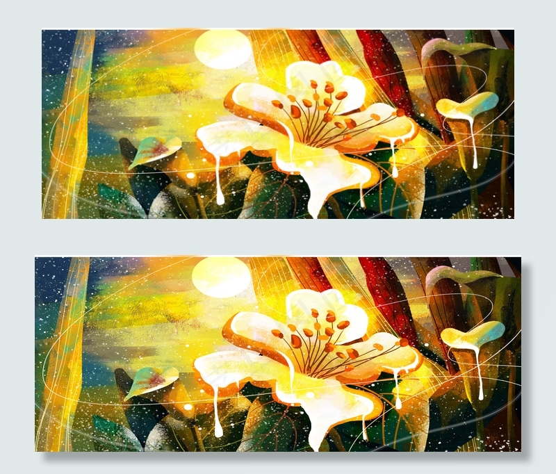 立冬风景手绘背景