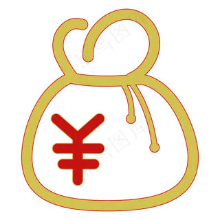 卡通传统钱包福袋图案,免抠元素