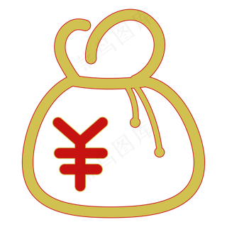 卡通传统钱包福袋图案,免抠元素