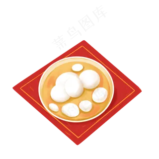 元宵节手绘汤圆,免抠元素