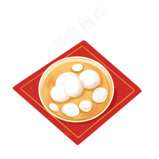 元宵节手绘汤圆,免抠元素
