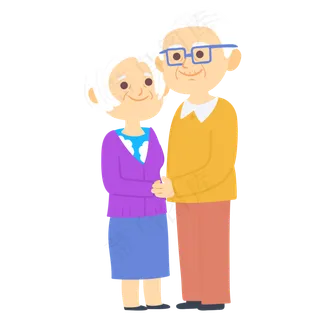 手绘漫画风重阳节老人