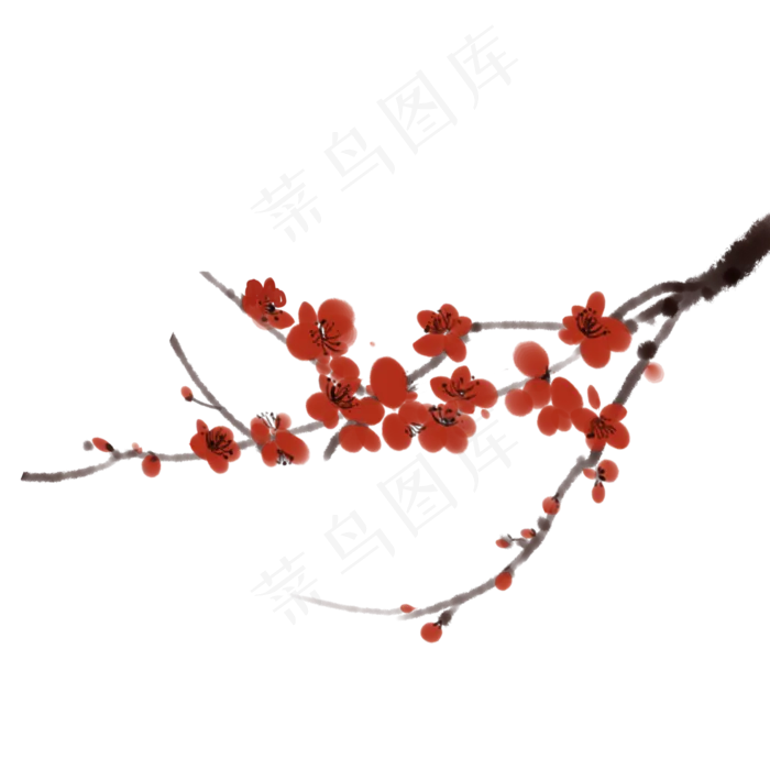 手绘梅花中国风花卉(2000X2000(DPI:72))psd模版下载