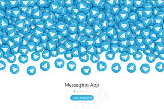 电报开始屏幕界面设计概念向量抽象背景