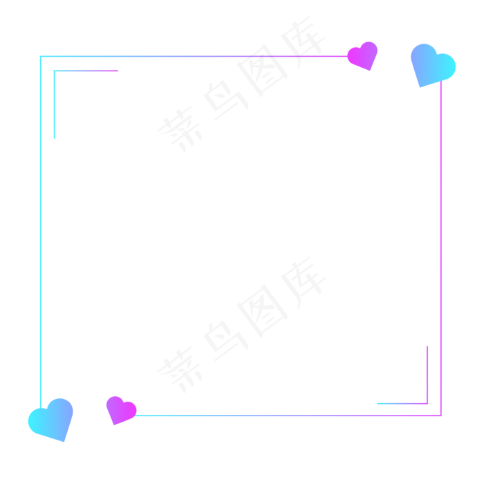 梦幻蓝紫七夕渐变边框