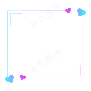 梦幻蓝紫七夕渐变边框