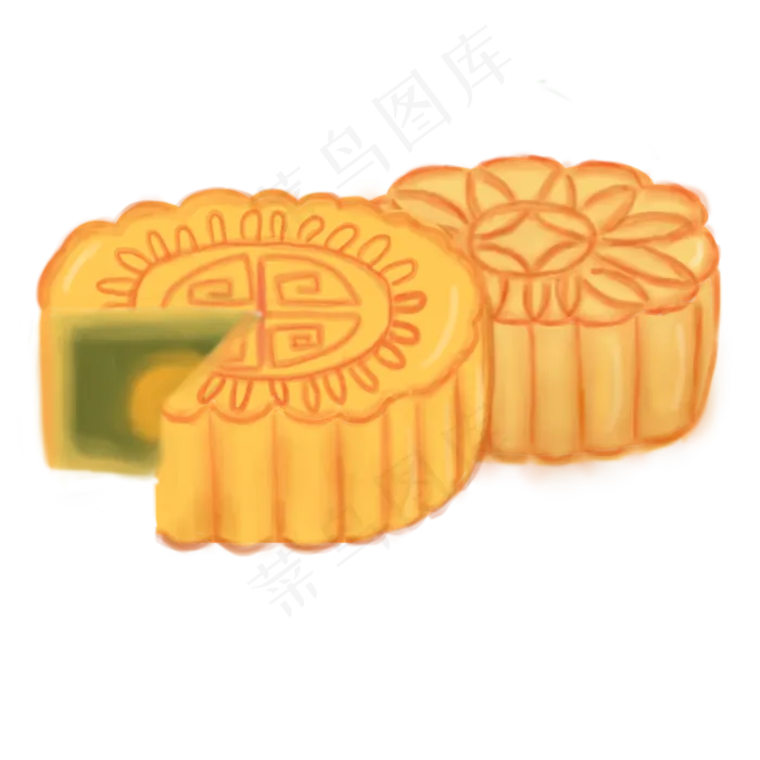  绿豆沙蛋黄月饼 