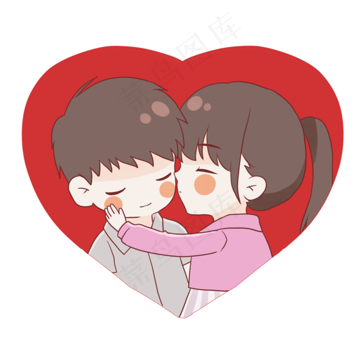 七夕情侣人物插画