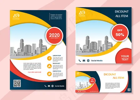 宣传册社交媒体模板和横幅banner模板