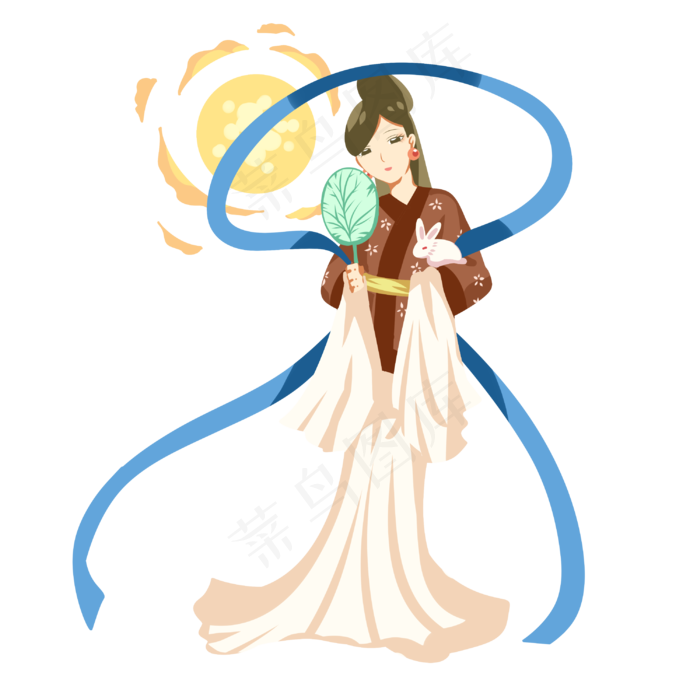 赏月嫦娥玉兔(3000X3000(DPI:299))psd模版下载